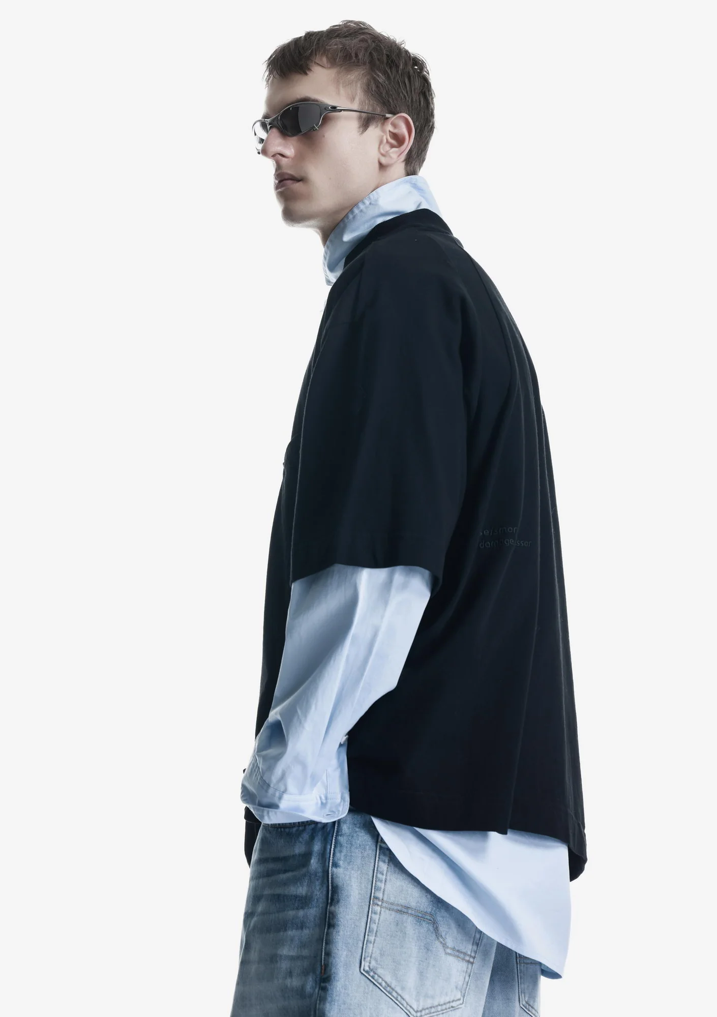 Angled Pocket Oversized T-Shirt Tm124 - Image 7