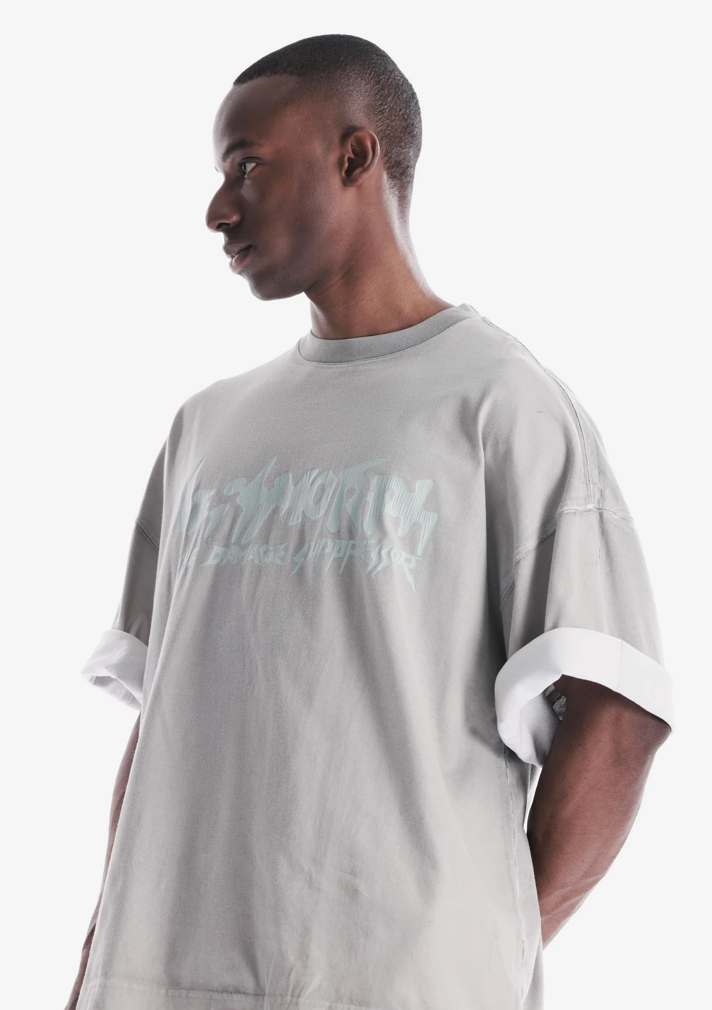 Basic Logo Loose Fit  T-Shirt Tm142 - Image 7