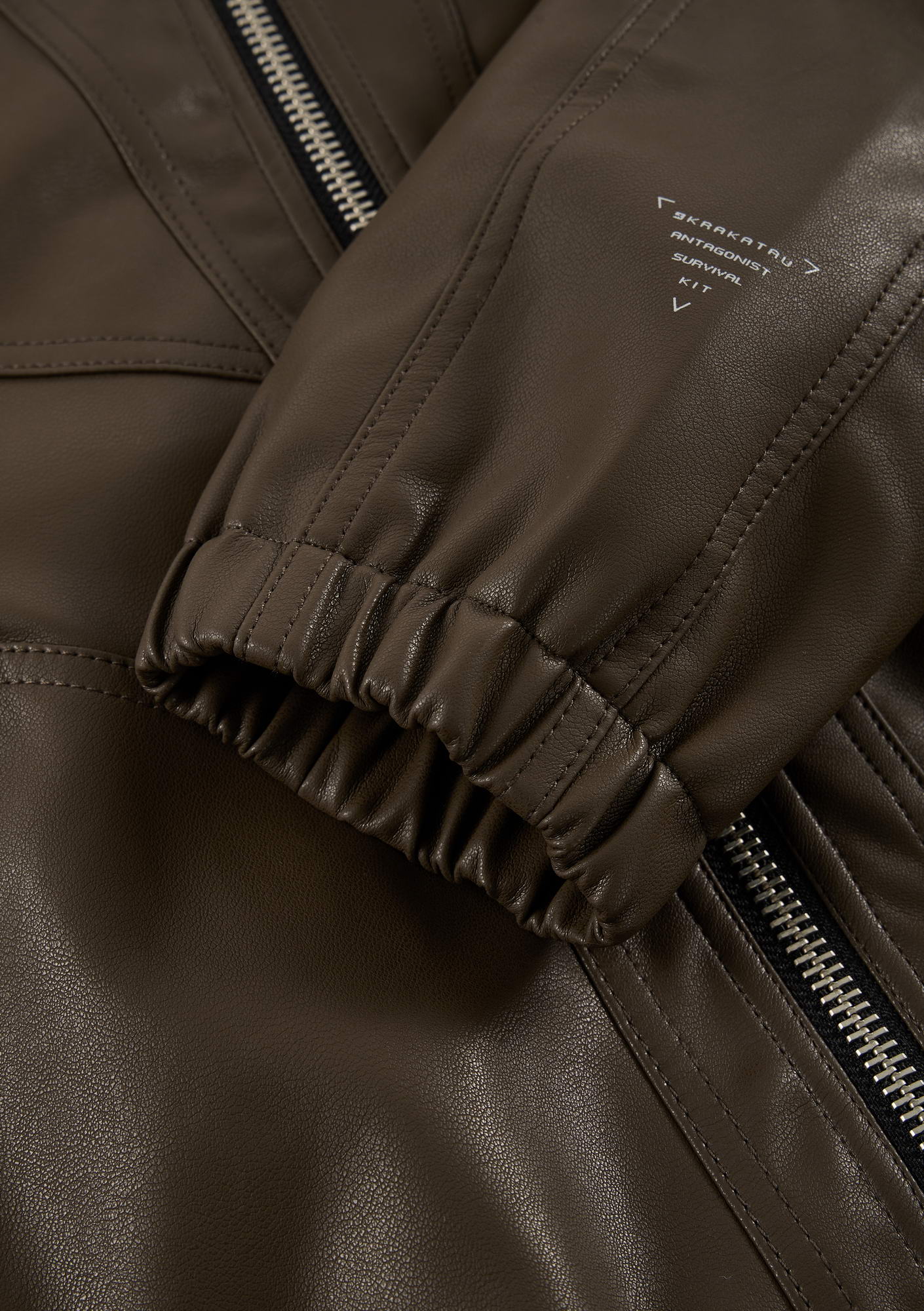 RUANG Faux Leather Bomber Jacket Qw519 - Image 11