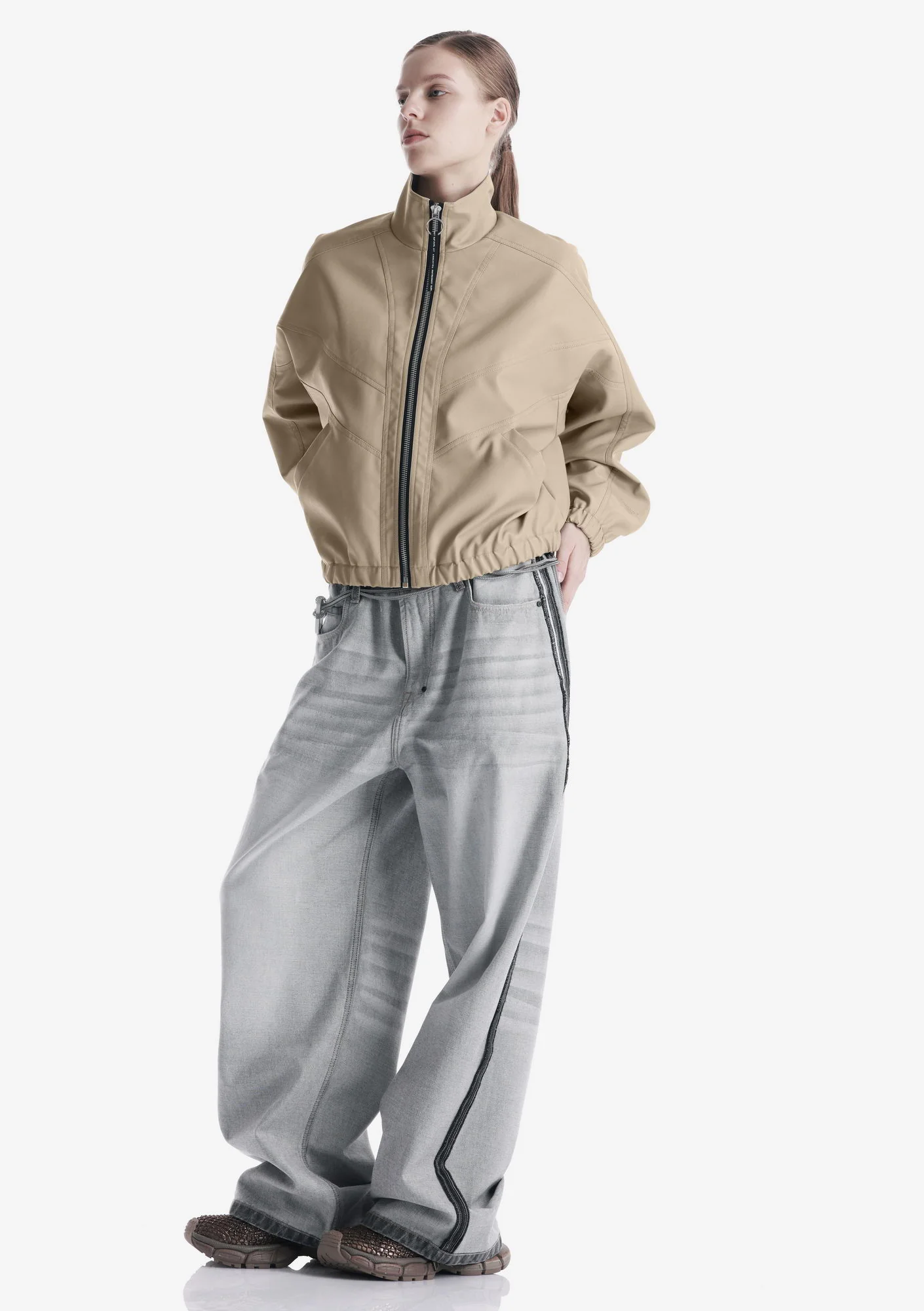 RUANG Faux Leather Bomber Jacket Qw519 - Image 19