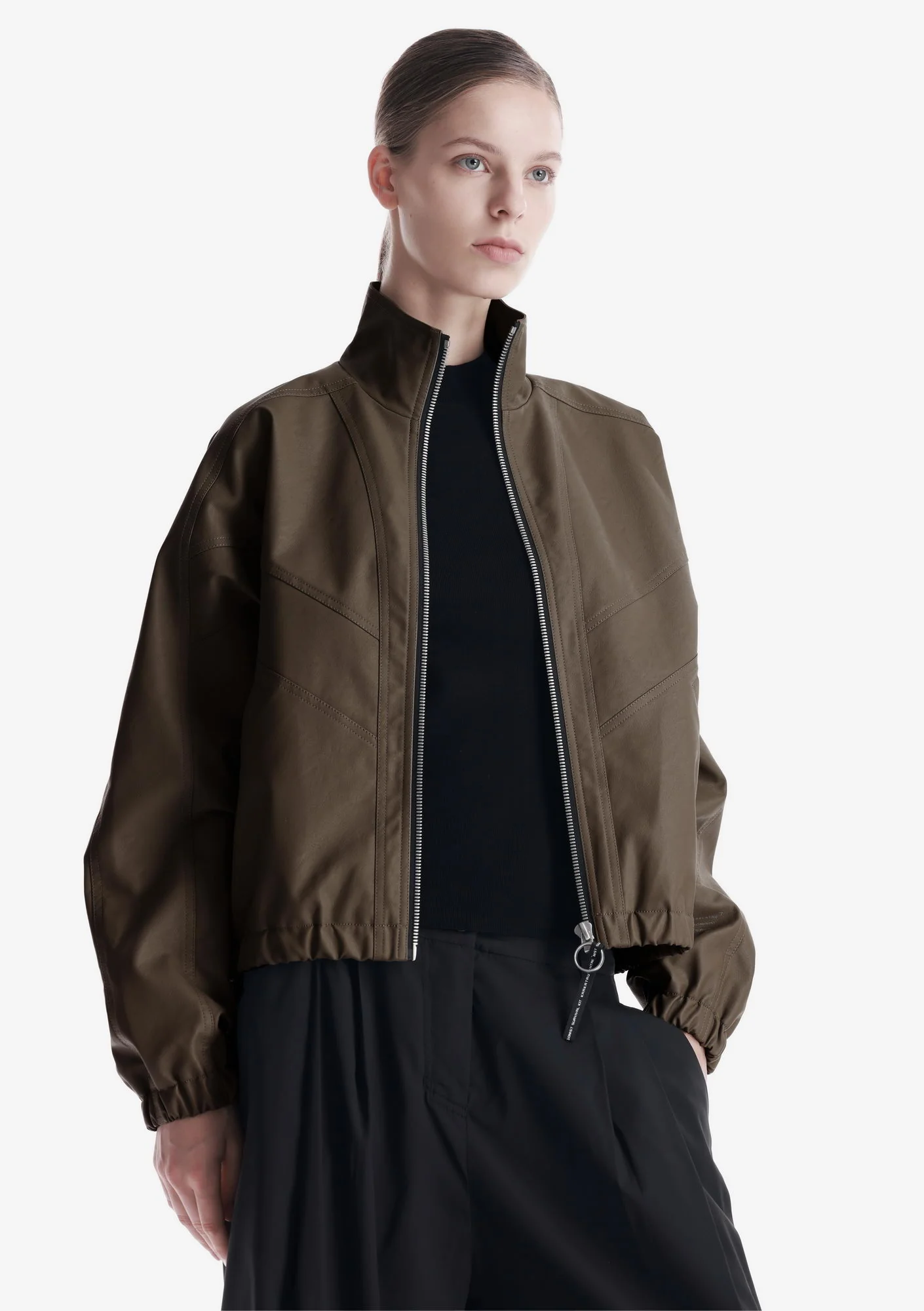 RUANG Faux Leather Bomber Jacket Qw519 - Image 7