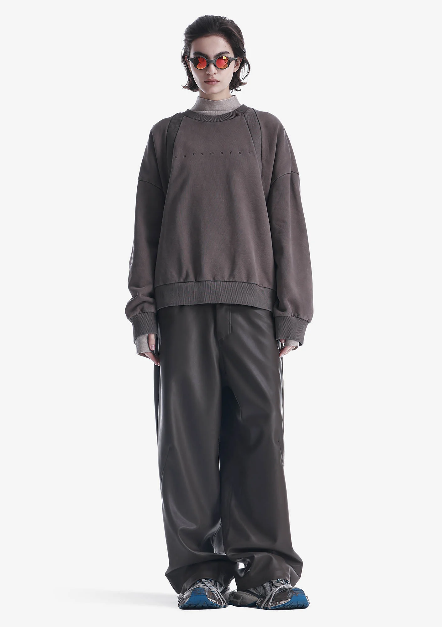 VANT Faux Leather Wide Pants Rw222 - Image 17