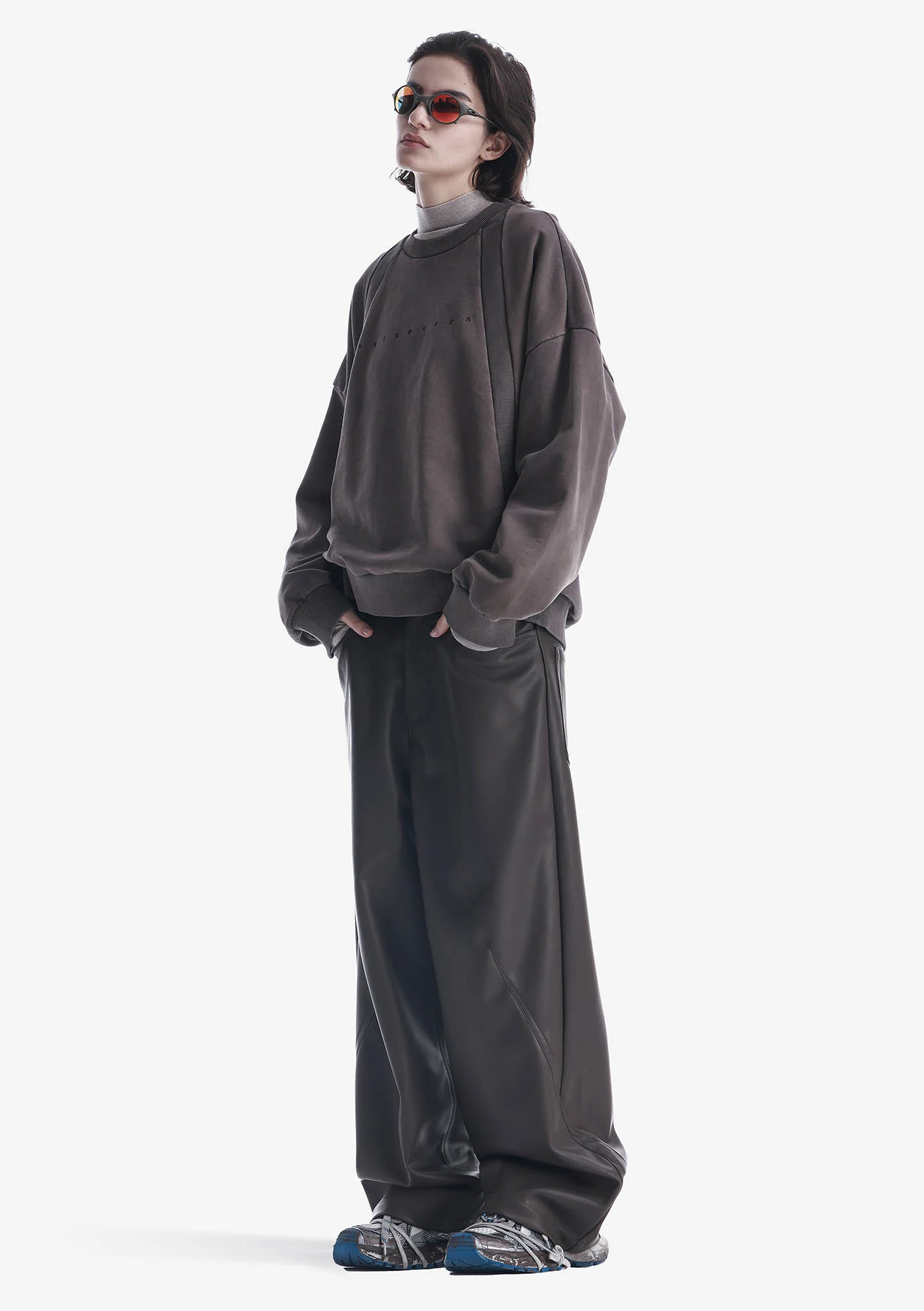 VANT Faux Leather Wide Pants Rw222 - Image 19