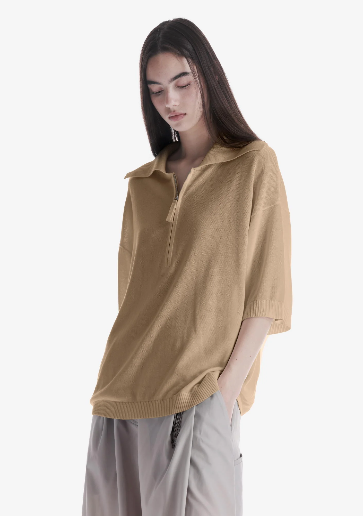 THETA Half-Zippered Polo Shirt Sw45 - Image 32
