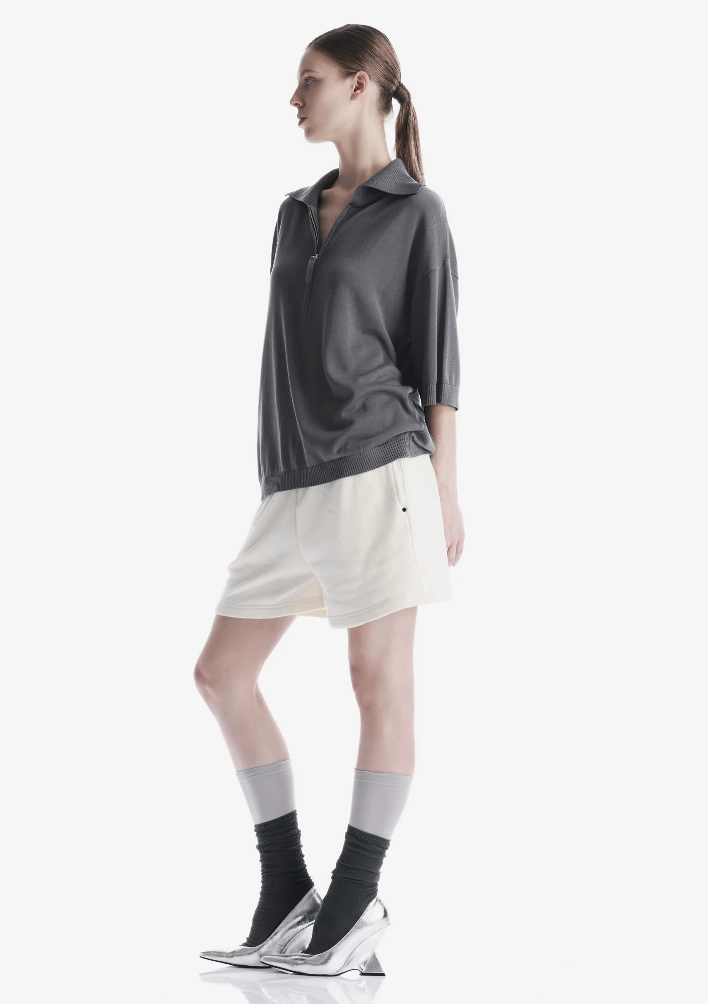 THETA Half-Zippered Polo Shirt Sw45 - Image 4